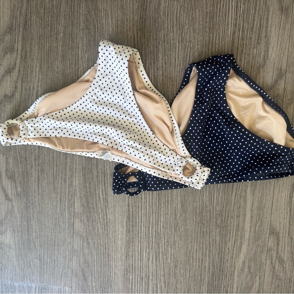 J. Crew Polka Dot Bikini Set - Navy and White
